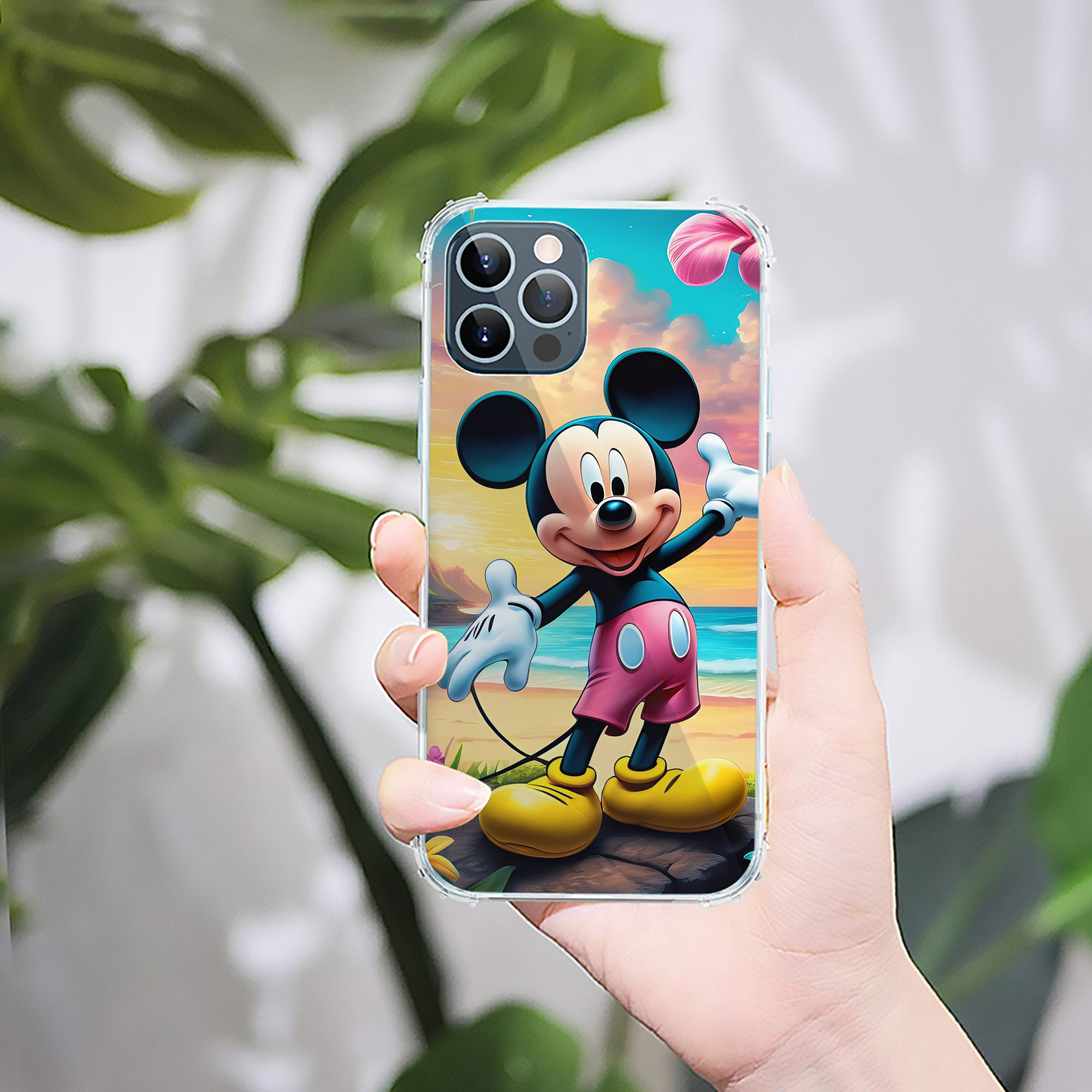（画像用） ミッキーマウス Mickey Mouse 【iPhone 12シリーズ対応】透明スマホケース（クリアソフトケース）